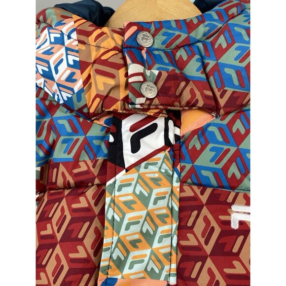 NWT FILA Men’s L Vostok Puffa Puffer Jacket Full Zip AOP Hooded F22UASM1 933 - Picture 6 of 16